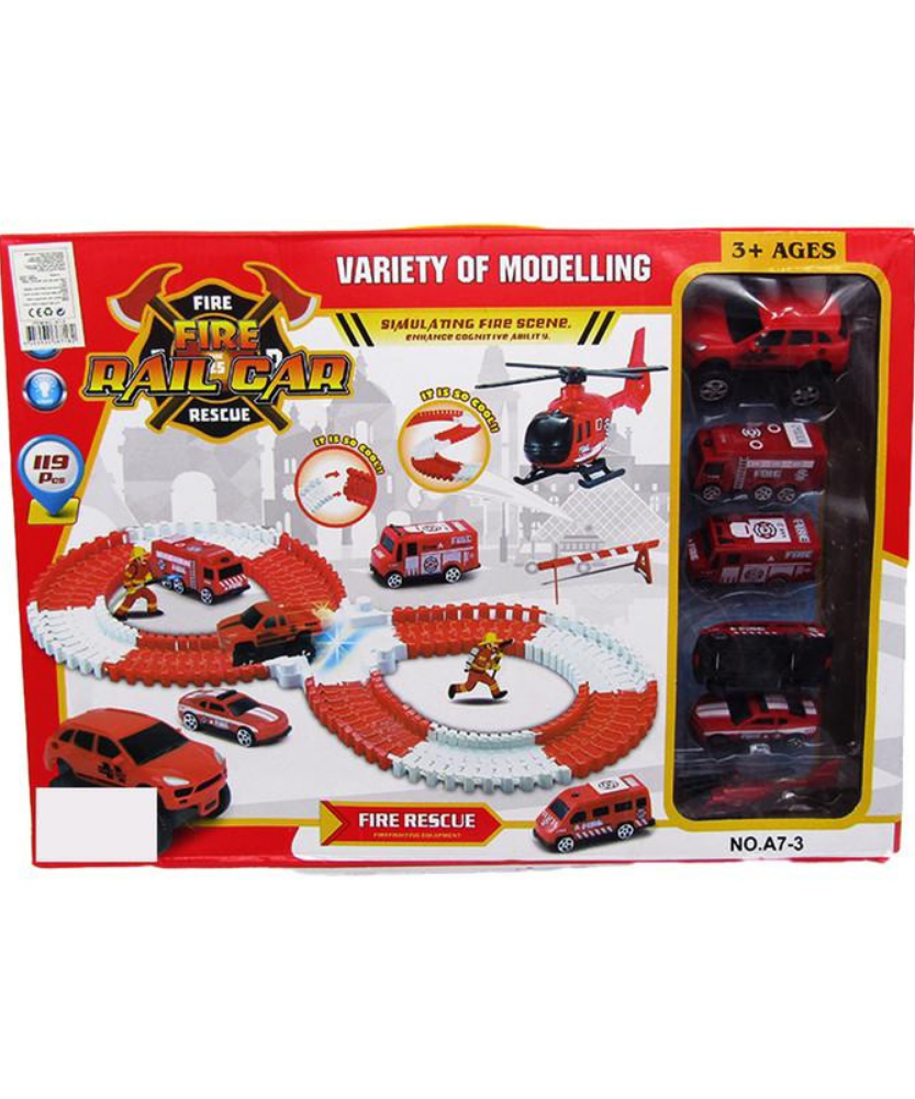 Fire Rail Car Rescue Track Variety of Modelling 119 PCS