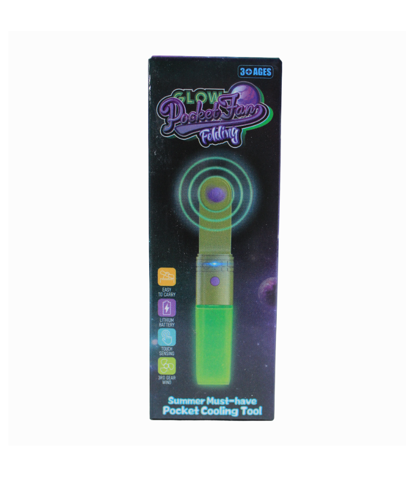 Glow Pocket Fan Folding Lid Fluorescence