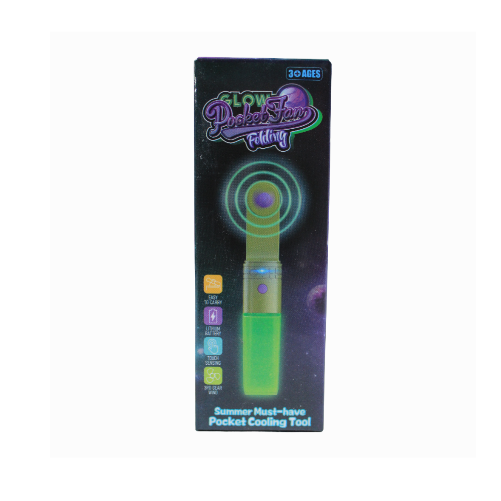 Glow Pocket Fan Folding Lid Fluorescence