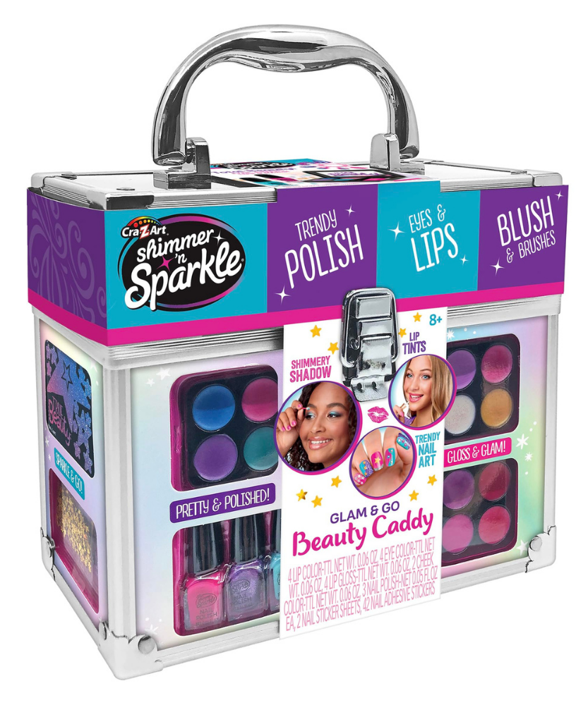 Shimmer’n Sparkle Glam & Go Beauty Caddy Total Beauty Eyes, Cheeks, Lips & Nails