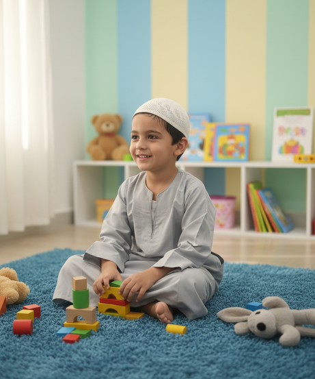 Al-Jameel Boys' Traditional Thobe & Kufi Set (Size 8 ) Costume