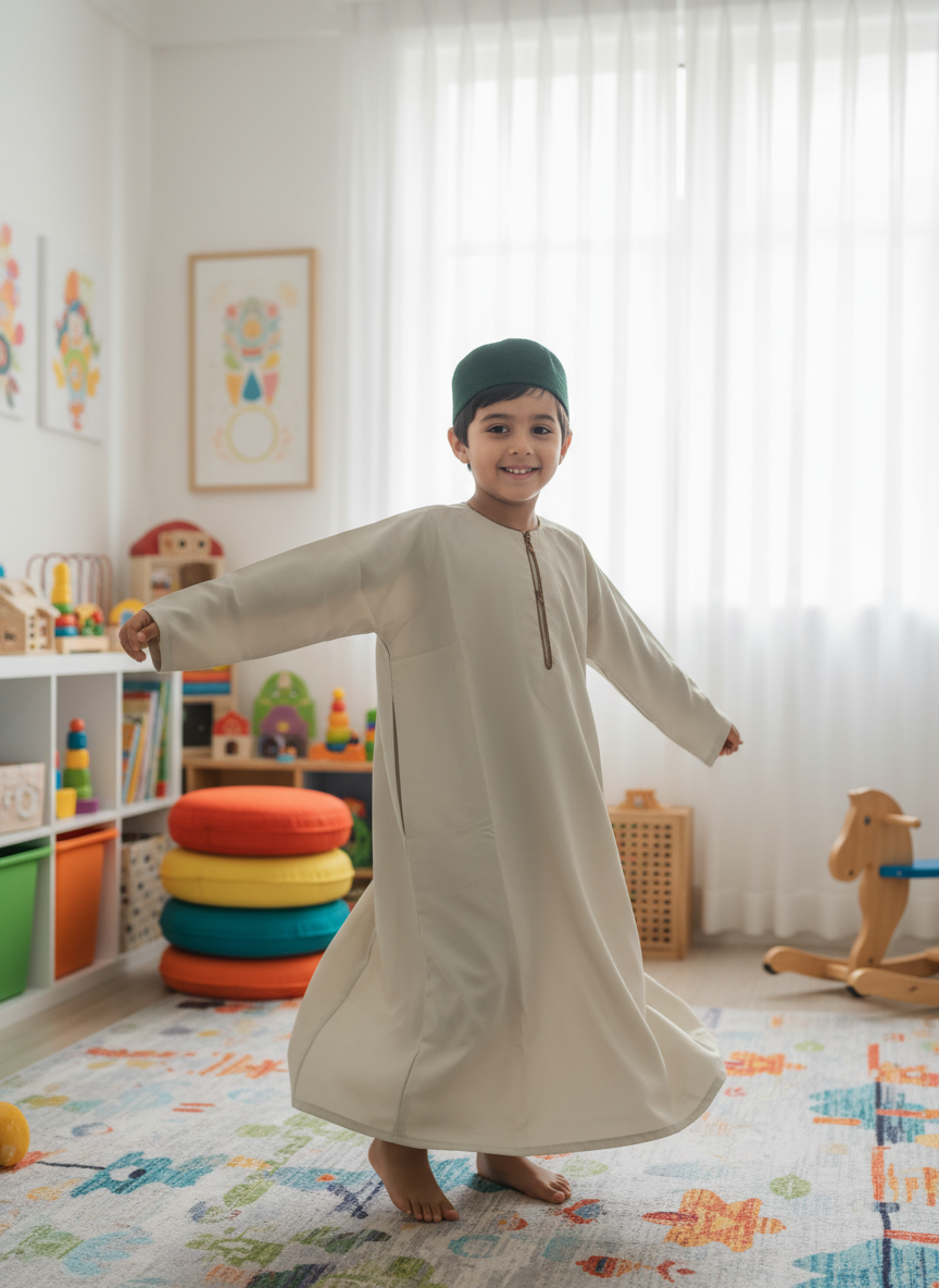 Al-Khalil Kids' Thobe and Kufi Dress-Up Set (Size 6)