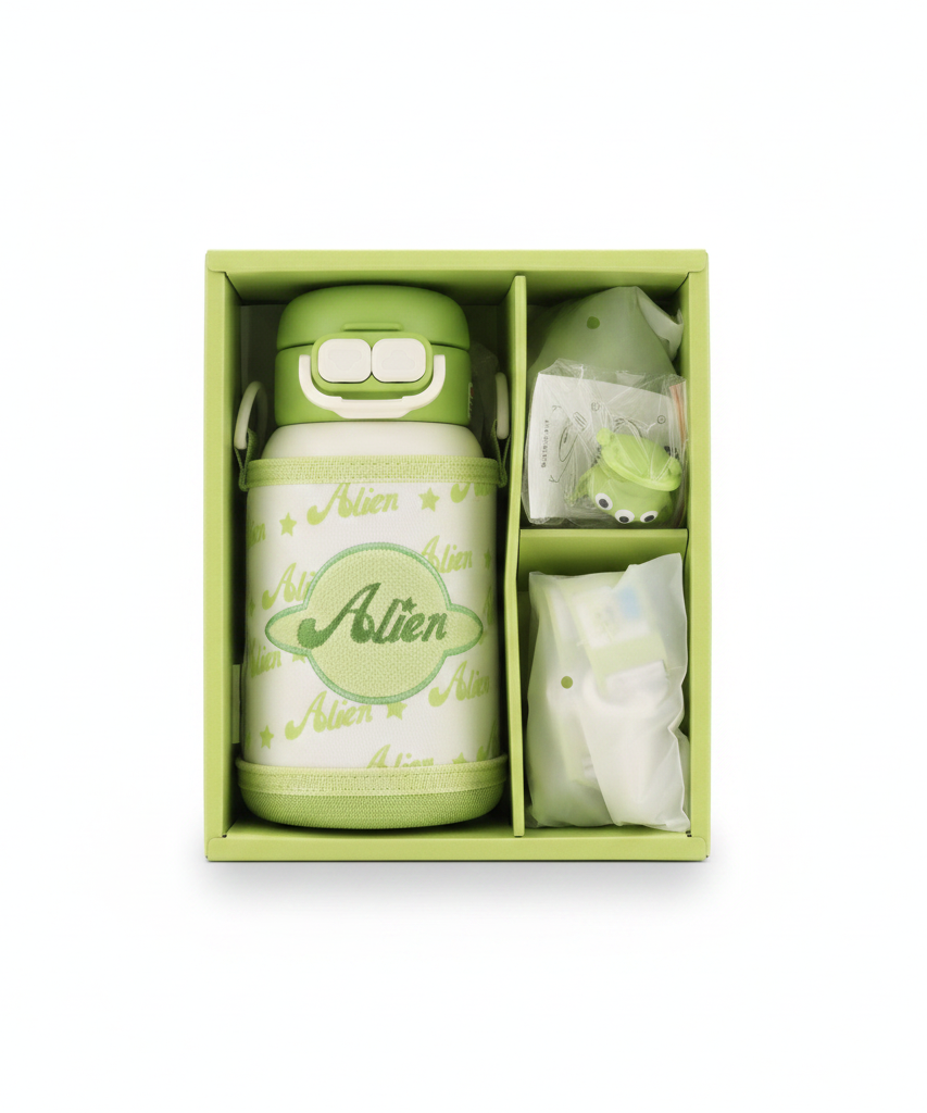 Alien Character Water Bottle Gift Set