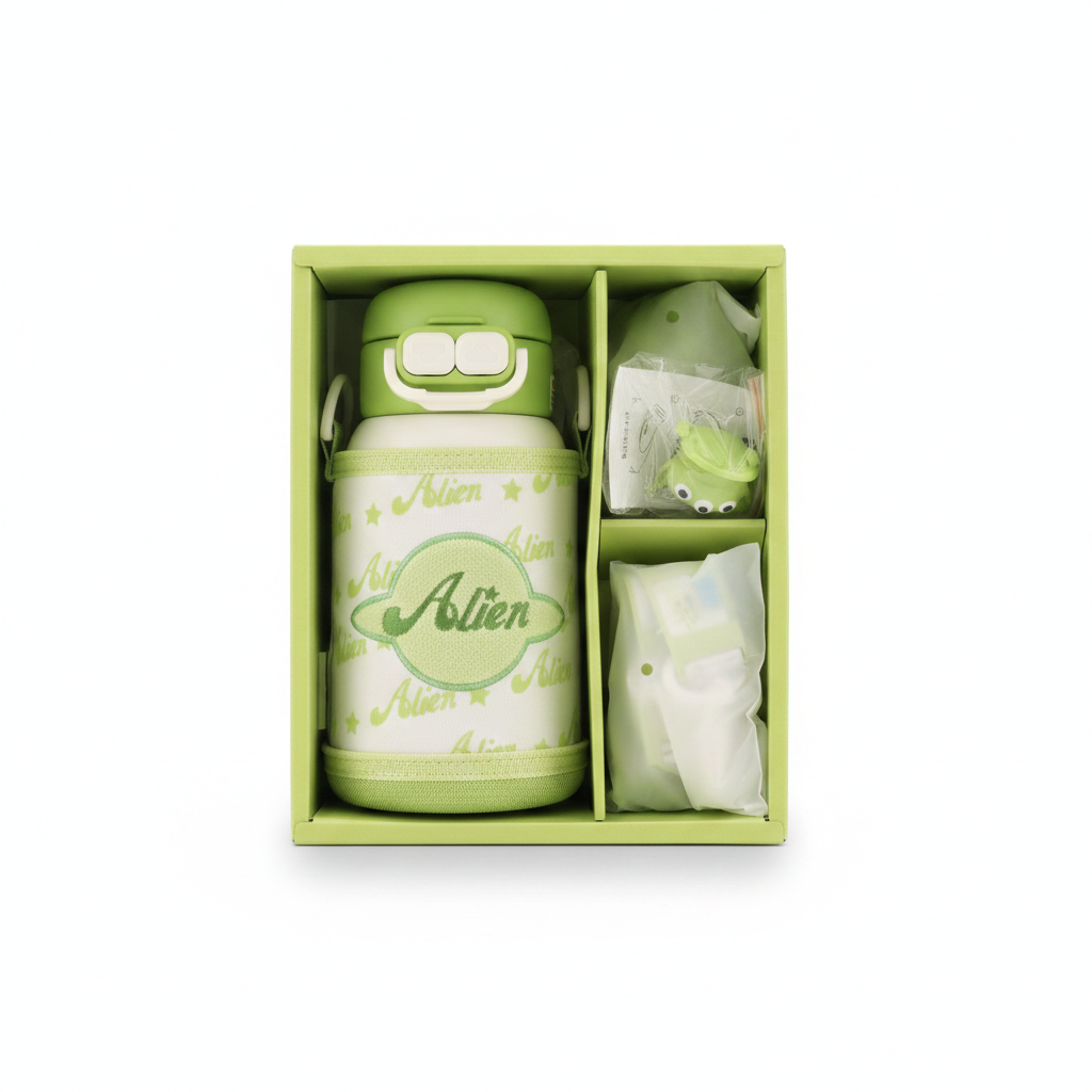 Alien Character Water Bottle Gift Set