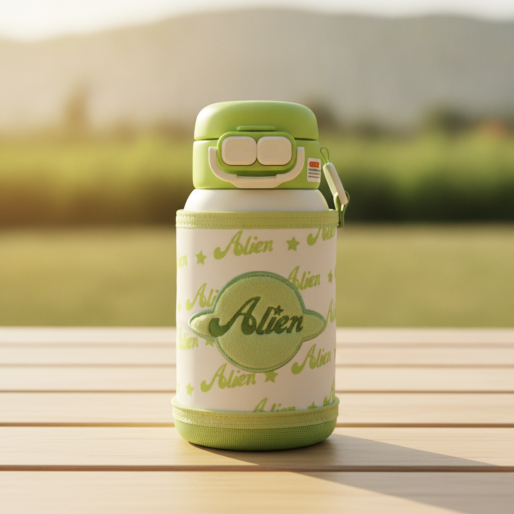 Alien Character Water Bottle Gift Set