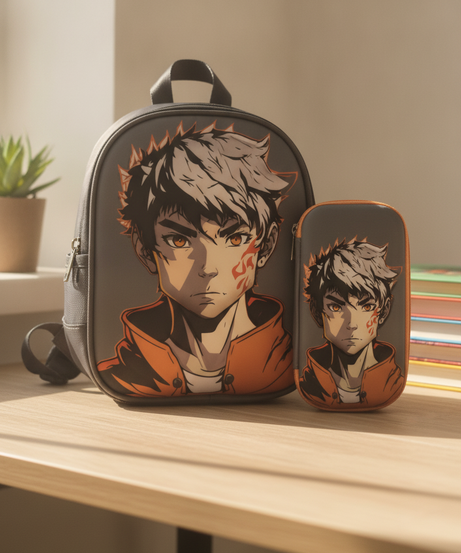 Anime Character School Essentials Set (Mini Backpack & Pencil Case)