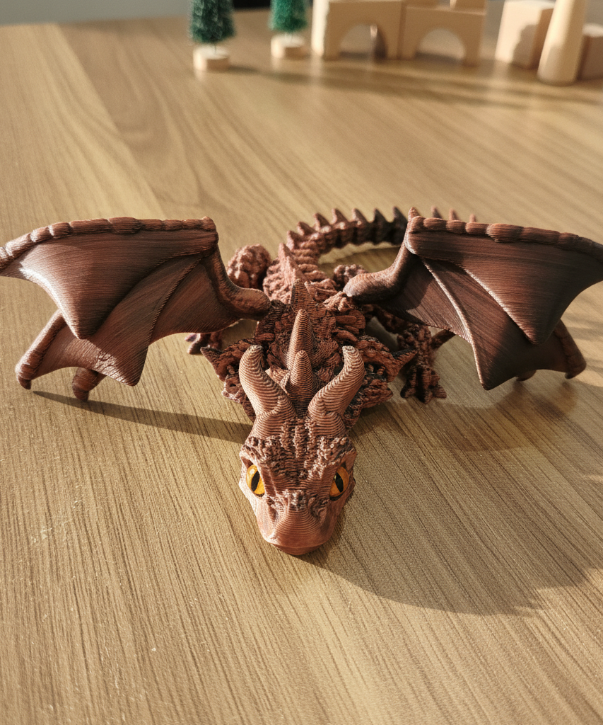 Articulated Crimson Dragon Fidget Toy