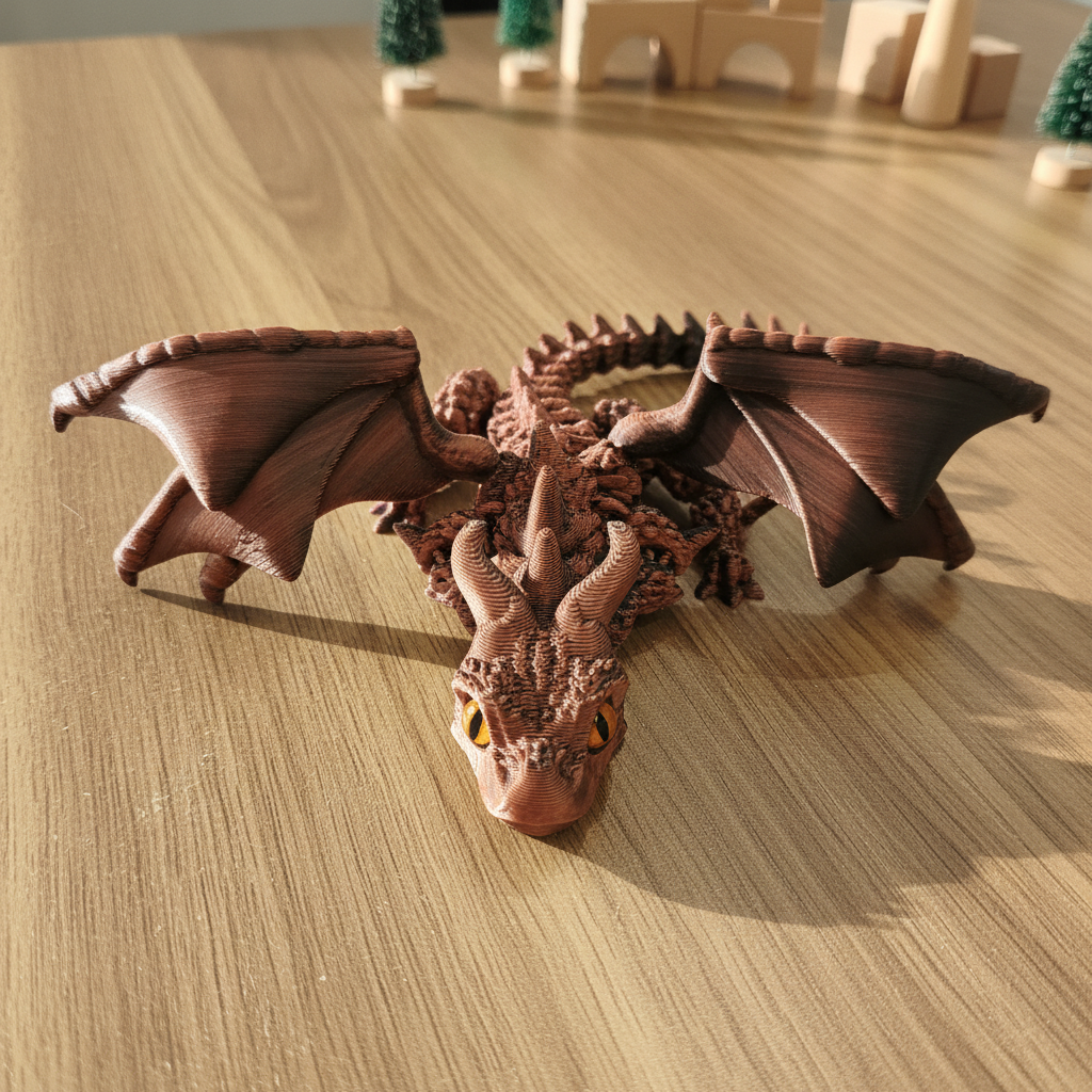Articulated Crimson Dragon Fidget Toy