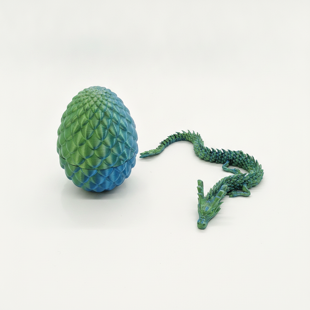 Articulated Gradient Dragon & Textured Egg Set