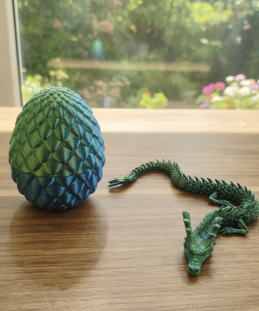 Articulated Gradient Dragon & Textured Egg Set