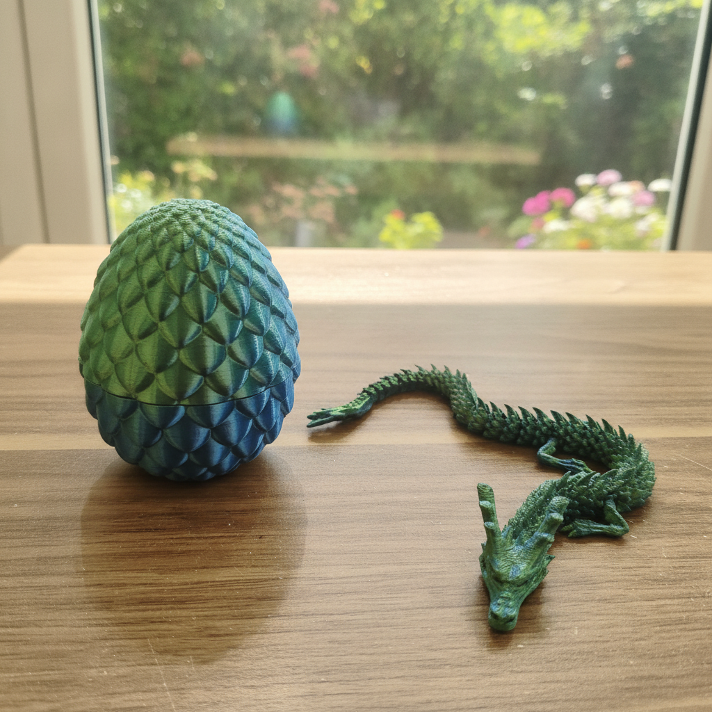 Articulated Gradient Dragon & Textured Egg Set