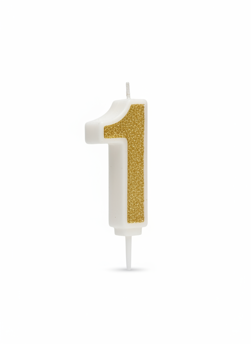 Askar Candle Party Number 1 Glitter Birthday Candle