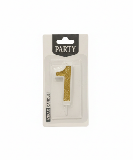Askar Candle Party Number 1 Glitter Birthday Candle