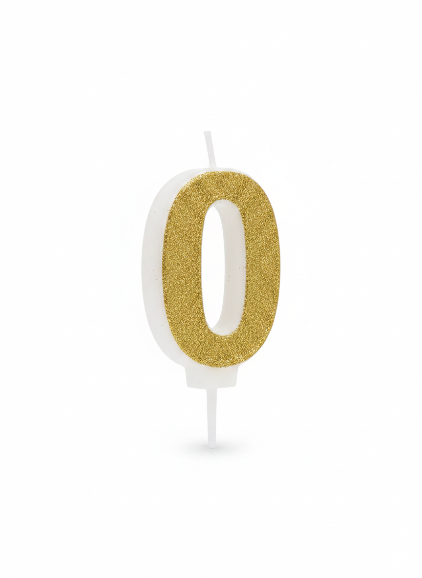 Askar Party Glitter Number 0 Candle