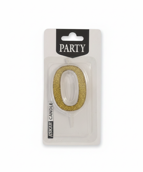 Askar Party Glitter Number 0 Candle