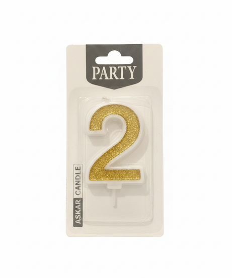 Askar Party Number 2 Glitter Candle