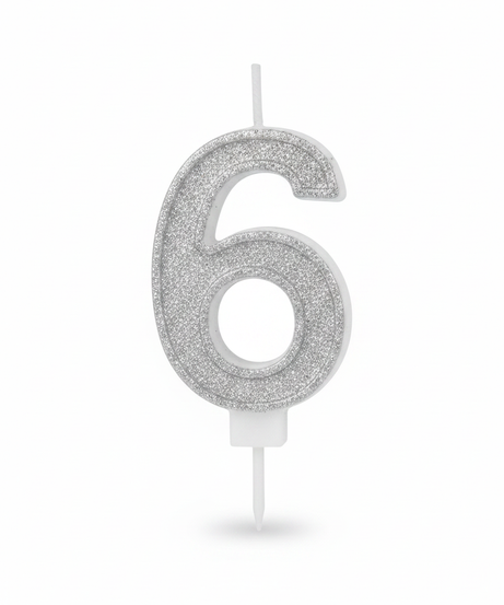Askari Party Glitter Number 6 Birthday Candle