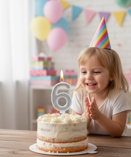 Askari Party Glitter Number 6 Birthday Candle
