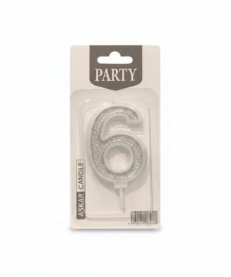 Askari Party Glitter Number 6 Birthday Candle