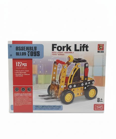 Assembly Alloy Toys Intelligent Assembly Fork Lift