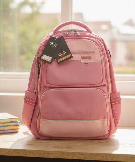 B.Z Pink Multi-Compartment School Backpack