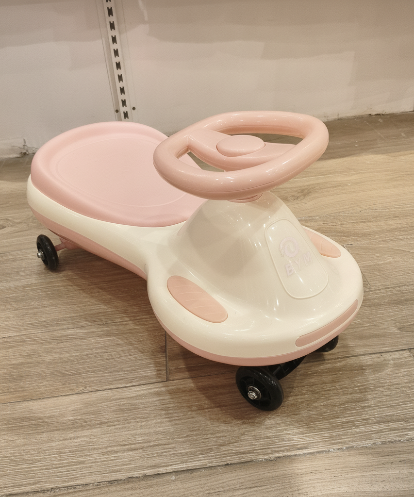BYM Pink & White Wiggle Ride-On Car