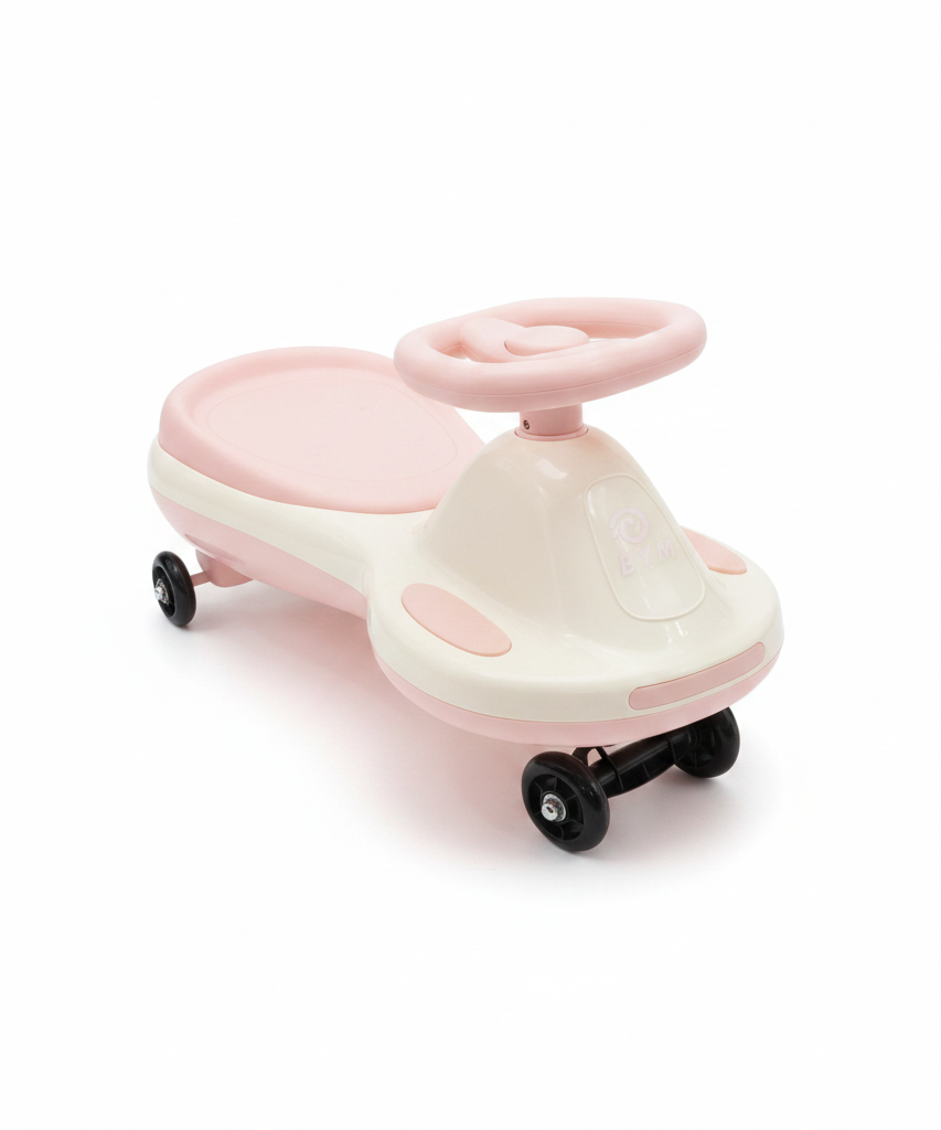 BYM Pink & White Wiggle Ride-On Car