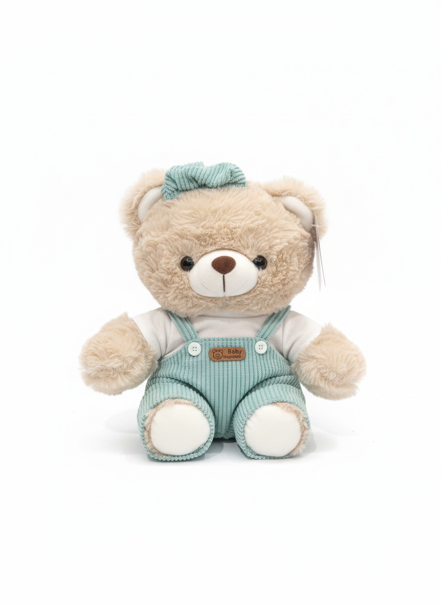 Baby Happy Made Plush Teddy Bear with Overalls 20cm