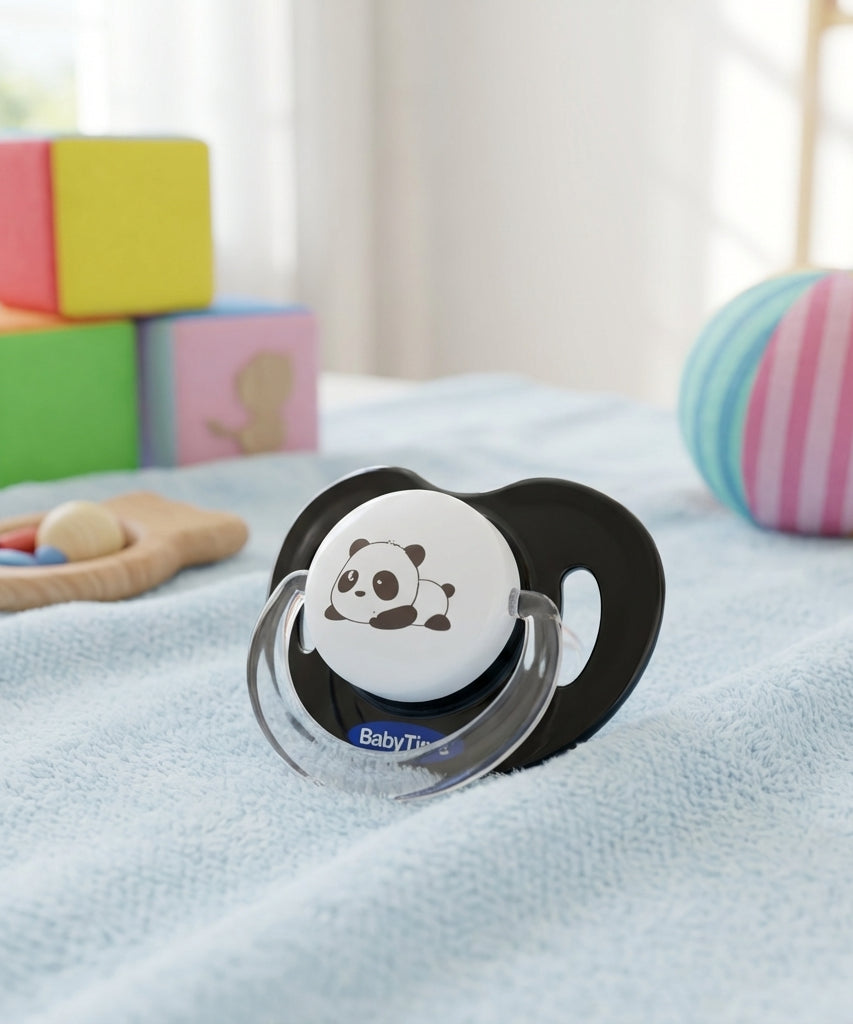 BabyTime Orthodontical Black Soother with Panda Design