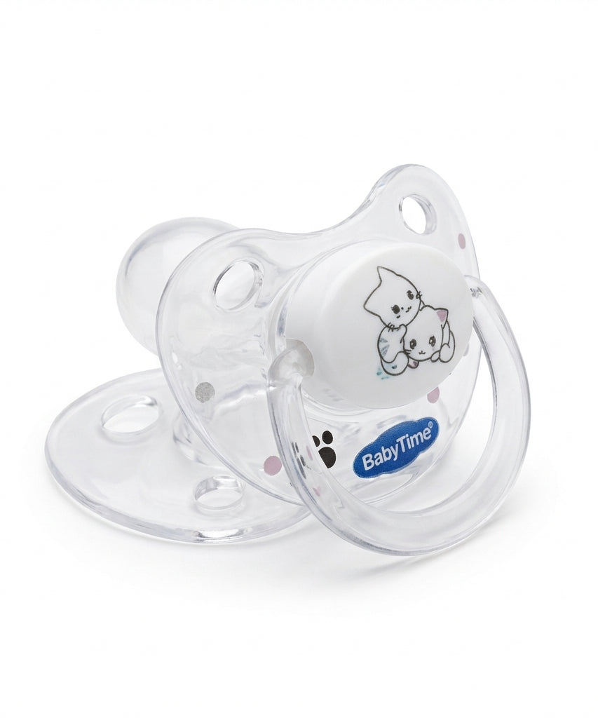 BabyTime Orthodontical Transparent Patterned Soother