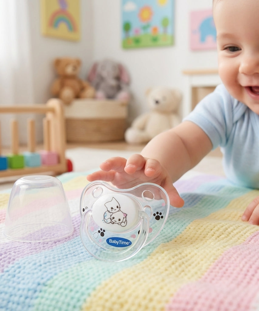 BabyTime Orthodontical Transparent Patterned Soother