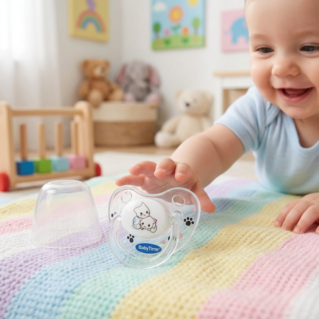BabyTime Orthodontical Transparent Patterned Soother