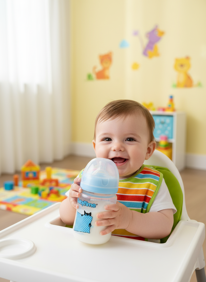 BabyTime PP Wide Neck Bottle (Silikon Uçlu), 150ml