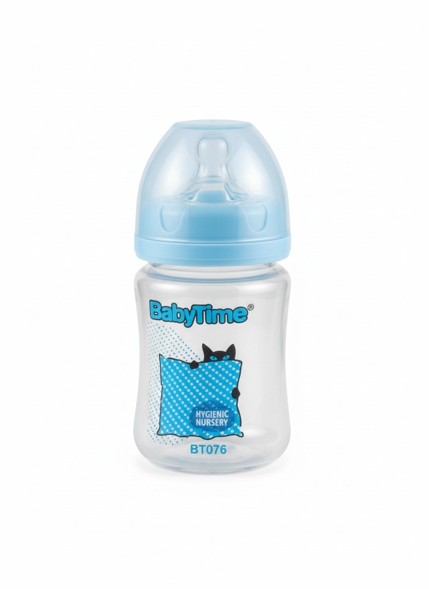 BabyTime PP Wide Neck Bottle (Silikon Uçlu), 150ml