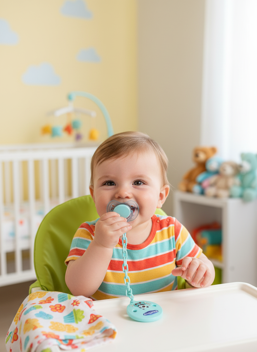 BabyTime Patterned Soother Chain - Panda