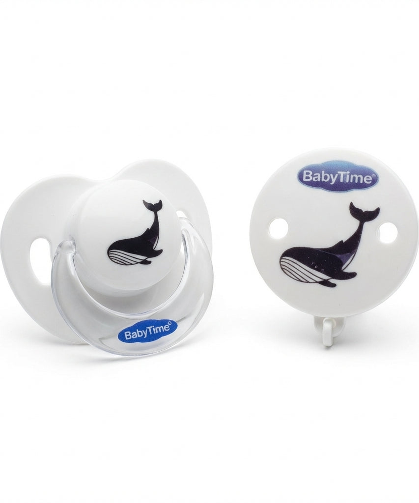 BabyTime Soother + Soother Chain (Whale Design)