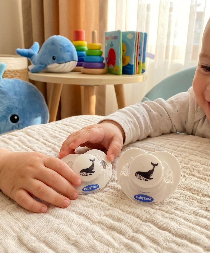 BabyTime Soother + Soother Chain (Whale Design)