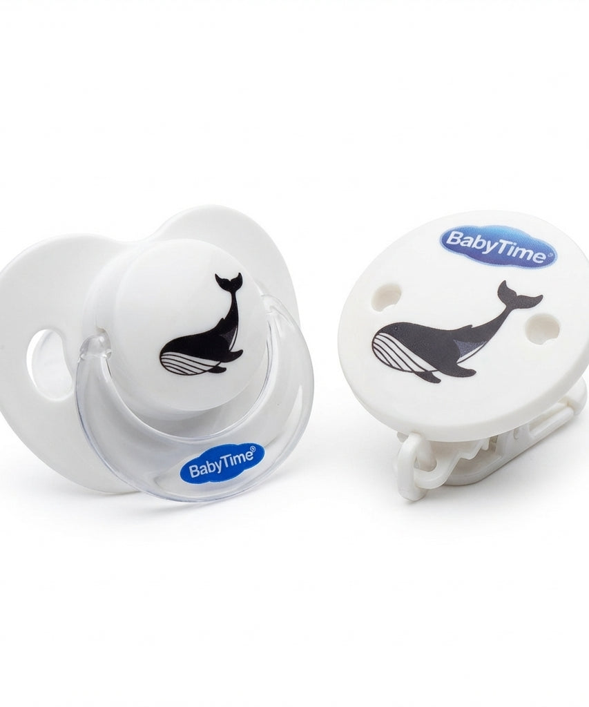 BabyTime Soother + Soother Chain (Whale Design)