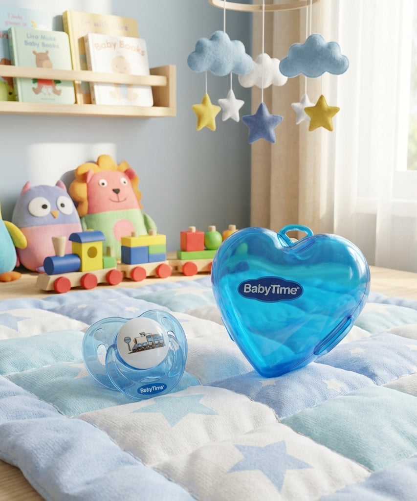 BabyTime Soother with Heart Designed Protector Cup