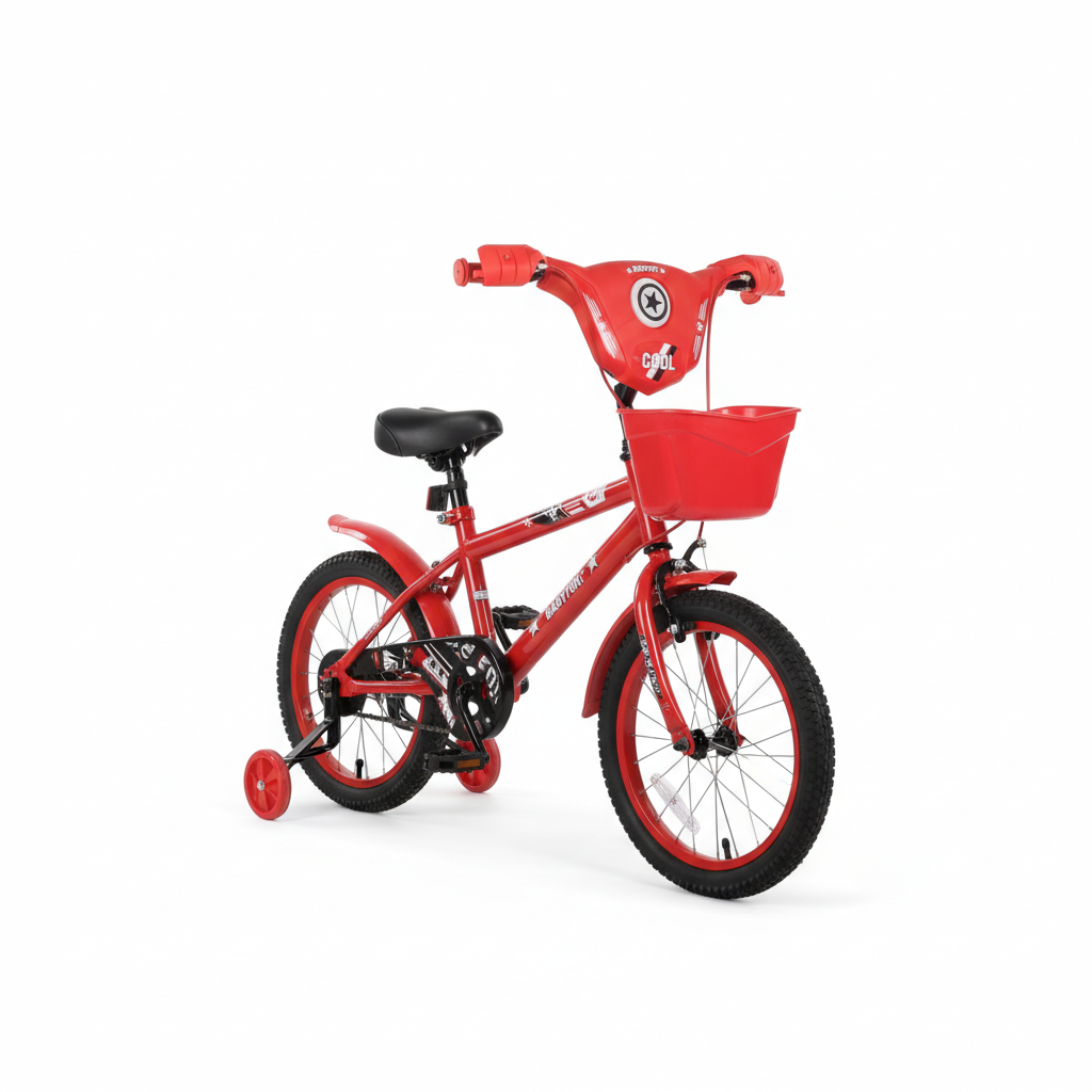 Babyfort Cool Red Kids Bicycle with Training Wheels