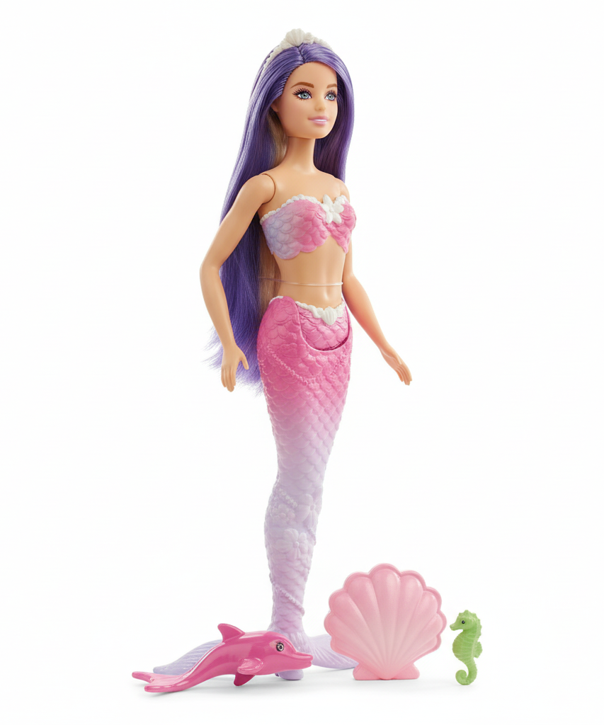 Barbie Molly Color Change Mermaid Doll with Dolphin and Accessories