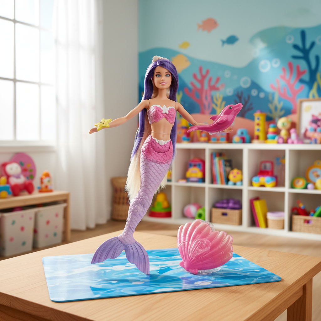Barbie Molly Color Change Mermaid Doll with Dolphin and Accessories