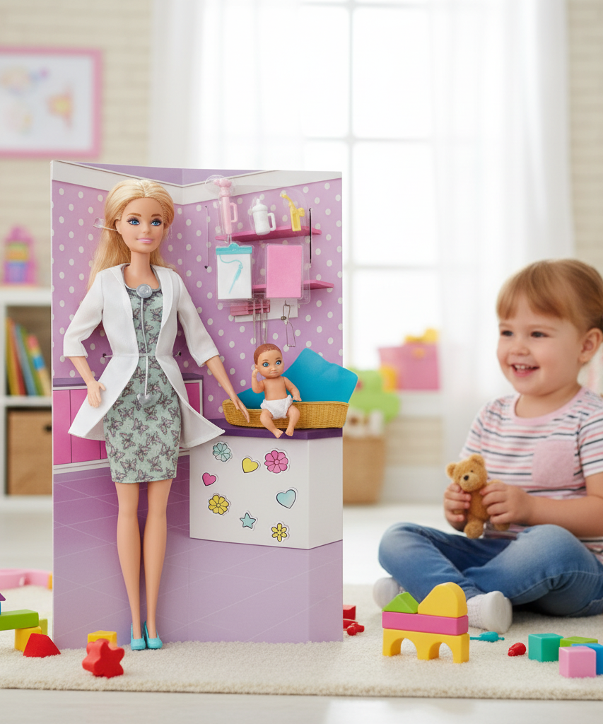 Barbie Pediatrician Doll with Baby Patient
