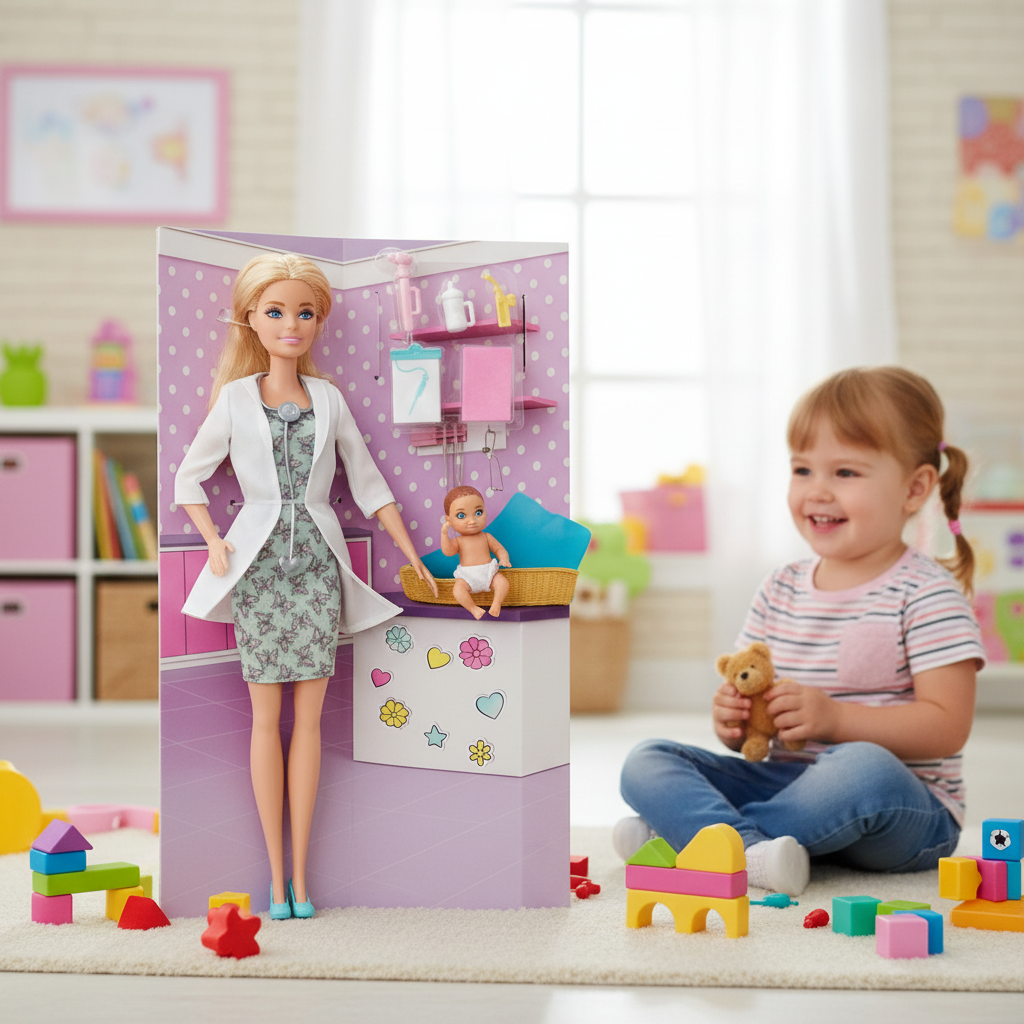 Barbie Pediatrician Doll with Baby Patient