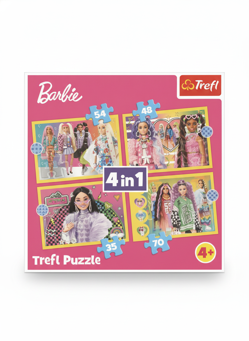 Barbie Trefl 4 in 1 Puzzle Set