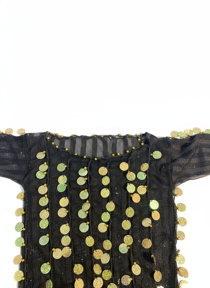 Black Sequin Mesh Costume Dress