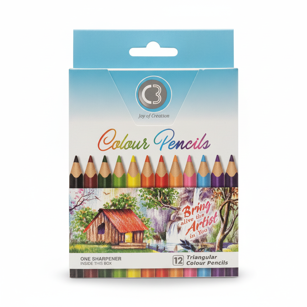 C3 Joy of Creation 12 Triangular Colour Pencils