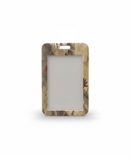 Camouflage Style ID Card Holder with Keychain Clip