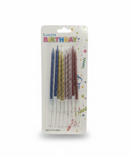 Candle Birthday Metallic Spiral Candles