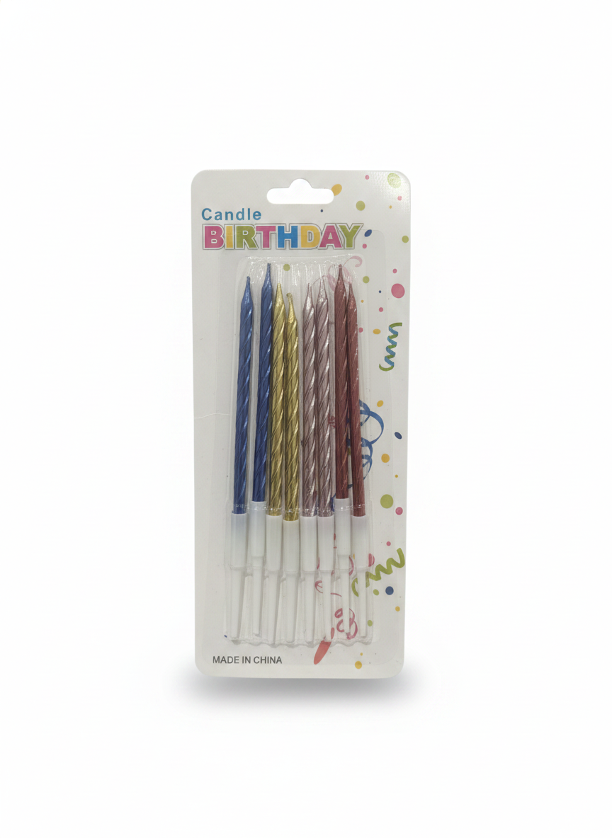 Candle Birthday Metallic Spiral Candles